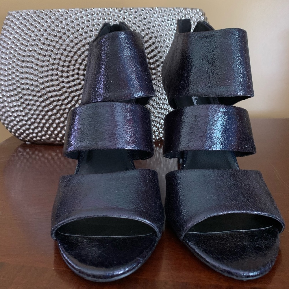 Michael Antonio black peeptoe heels sz 11